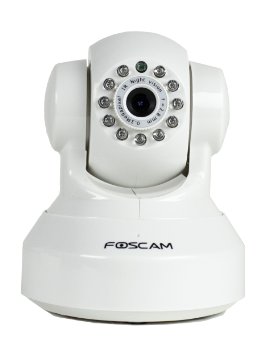 Foscam FI8918W Wireless Pan and Tilt IP Camera with 8 Meter Night Vision and 36mm Lens 67 Degree Viewing Angle White