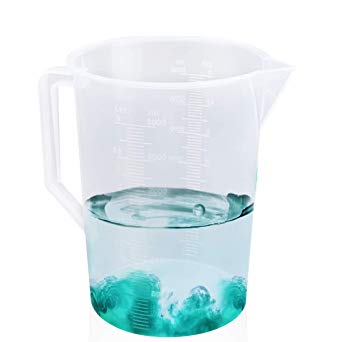 Kalevel Plastic Measuring Cup Lab Beakers 3000ml Liquid Graduated Measuring Pitcher Clear Kitchen Handled Measuring Cups with Pour Spout (3000ml)