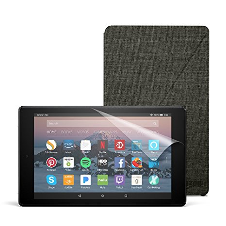 All-New Fire HD 8 Essentials Bundle with Fire HD 8 Tablet (16 GB, Black), Amazon Cover (Charcoal Black) and Screen Protector (Clear)