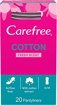 Carefree Normal with Cotton Extract Panty Liners, Pack of 20, White