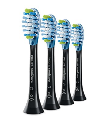 Philips Sonicare Premium Plaque Control replacement toothbrush heads, HX9044/95, Smart recognition, Black 4-pk