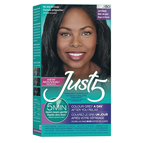 Just 5 Women's 5 Minute Permanent Hair Color, Jet Black