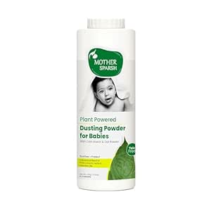 Mother Sparsh Plant Powered Dusting Powder for Babies - 330g | Talc Free Baby Powder with Corn Starch & Oat Powder