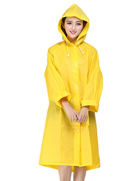 Womens Unisex Easy Carried Translucent Thicken EVA Raincoat