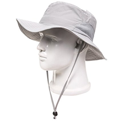 Home Prefer Men's Sun Hats Breathable Light Weight UPF50  Wide Brim Fishing Hat