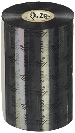Zebra 02100BK11045 Thermal Transfer Wax Ribbon (4.33" x 1476') 2100 High Performance, 12 Rolls
