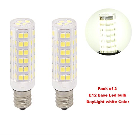 Led E12 led light bulbs dimmable 5.5W, 60 watt equivalent e12 base 120V light bulbs daylight white (Pack of 2)