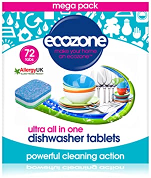Ecozone Ultra All-in-One Dishwasher Tablets, 72-Count