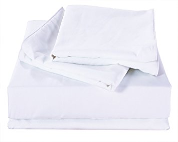 Bed Sheet Set Brushed Microfiber King Size 4-Piece sheet set, Ultra Soft Comfortable Wrinkle Fade Resistant With Deep Pocket (Bright White, King)