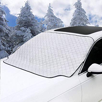 MITALOO Car Windshield Snow Cover, Ice Removal Sun Shade for Winter Protection, Universal Fit for Cars Trucks Vans and SUVs Thick and Large (72'' X39'')