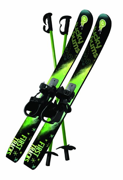 Lucky Bums Kids Beginner Snow Skis and Poles 70-cm