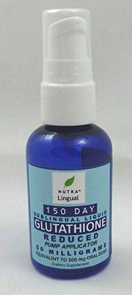 Glutathione Reduced 50 mg (Equivalent to 500 mg Oral Dose) 150 DAY Sublingual Liquid Supplement by NUTRA Lingual (™) for Maximum Absorption
