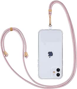 Ownest Compatible with Portable Phone Lanyard, Universal Portable Phone Strap Adjustable Shoulder Strap Neck Phone Lanyard Compatible with All Smartphones - Pink