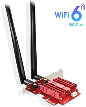 EDUP PCIe WiFi 6 Card with Bluetooth 5.0 Adapter & Heat Sink - Wireless PCI Express AC 3000Mbps Network Card AX200 802.11AX Wi-Fi Adapters for Windows 10 64-bit