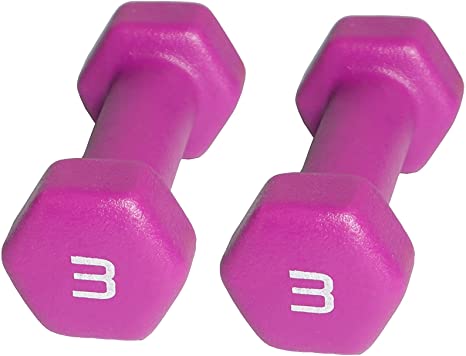 CAP Barbell Neoprene Coated Dumbbell (Pair), 3 lb, Magenta