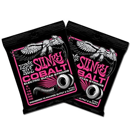 Ernie Ball 2723 Super Slinky Cobalt Electric Guitar Strings 9-42 2 Pack