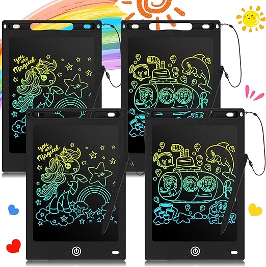 4 Pcs LCD Writing Tablet Doodle Board Electronic Toy 8.5 Inch LCD Writing Board Electronic Tablet Writing Erasable Drawing Pad Reusable Writing Pad (Black)