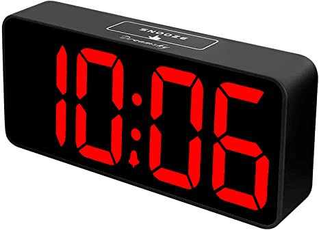 DreamSky 8.9 Inches Large Digital Alarm Clock with USB Charging Port, Fully Adjustable Dimmer, Battery Backup, 12/24Hr, Snooze, Adjustable Alarm Volume, Bedroom Desk Alarm Clocks