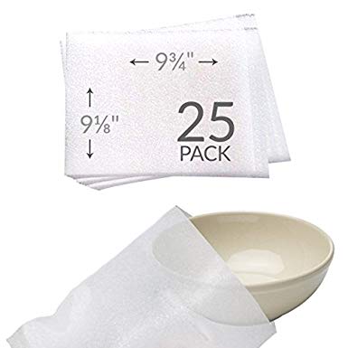 UBOXES 9-1/8" x 9-3/4" Foam Wrap Bowl Pouches Protect Dishes and Fragile Items while Moving (25 Pack)