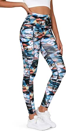 ODODOS Women's High Waisted Yoga Leggings with Pockets, Tummy Control Non See Through Workout Athletic Running Yoga Pants