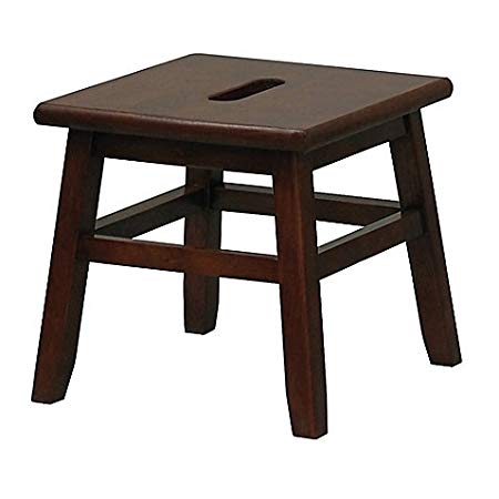 Porter Slotted Top Step Stool in Walnut Measures 12" D x 12" W x 12" H