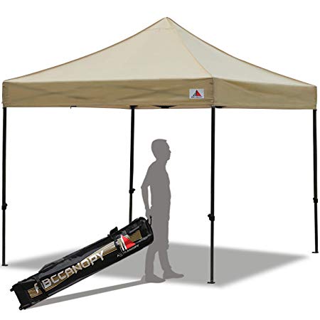 ABCCANOPY 30 Colors Pop up Canopy 10 X 10-Feet Commercial Instant Canopy Kit Ez Pop up Canopy,Bonus Carrying Bag, Beige