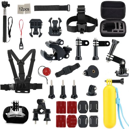 Gogolook 43-in-1 Basic Common Bundles Camera Accessories Kits for Gopro Camera, SJ Cam, and Xiao Mi Yi Camera
