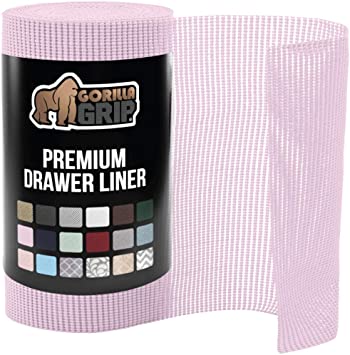 GORILLA GRIP Original Drawer and Shelf Liner, Non Adhesive Roll, 12 Inch x 10 FT, Durable and Strong, Grip Liners for Drawers, Shelves, Cabinets, Storage, Kitchen and Desks, Purple