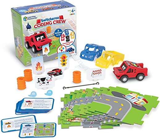 Learning Resources Switcheroo Coding Crew - 46 Pieces, Ages 4  STEM Toy for Kids, Coding Toy, Interactive Robot