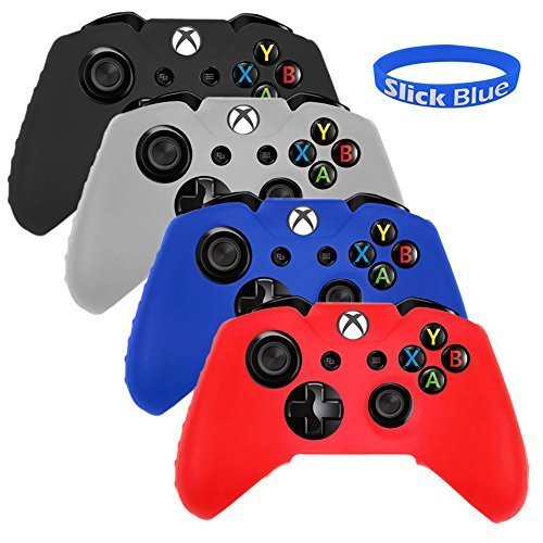 Xbox-One-Controller-Case SlickBlue Solid Series Silicone Protection Case Skin for Xbox One DualShock Controllers -4 Color (Black / Red / White / Blue)