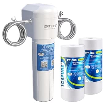 ICEPURE Under Sink Drinking Water Filter System, 3 Years Ultra High Capacity and ICEPURE 5 Micron 10" x 4.5" Compatible with Culligan RFC-BBSA,2PACK