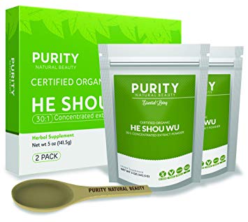 Certified Organic He Shou Wu (2 Pack) - Two Large 5oz Bags, 30:1 Potency Fo Ti for Maximum Effectiveness, Traditionally Prepared, Pleasantly Mild Taste, Dissolves Easily in Coffee or Tea, Concentrated