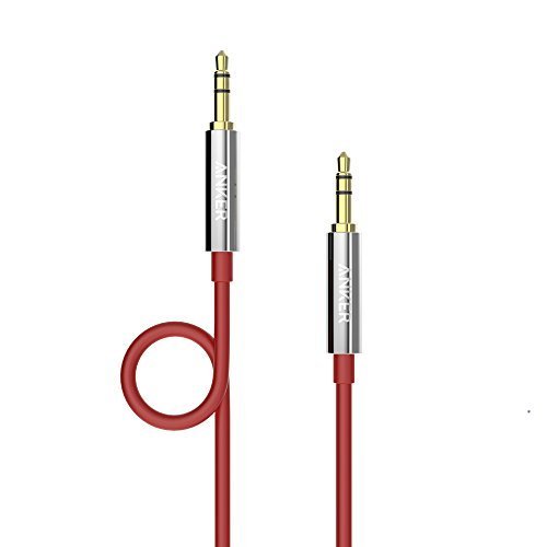 Anker 35mm Premium Auxiliary Audio Cable 4ft  12m AUX Cable for Beats Headphones iPods iPhones iPads Home  Car Stereos and More Red