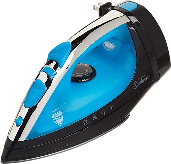 Sunbeam 1400 Watt Stream Master Iron, Black/Blue