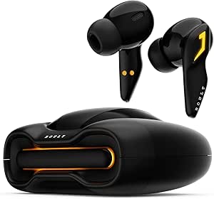 Boul't Audio UFO Truly Wireless in Ear Earbuds with 48H Playtime, Built-in App Support, 45ms Low Latency Gaming, 4 Mics ENC, Breathing LEDs, 13mm Bass Drivers Ear Buds TWS, Made in India (Black Gloss)