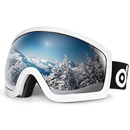 Odoland Snow Ski Goggles S2 Double Lens Anti-Fog Windproof UV400 Eyewear for Adult and Youth-Skiing, Snowboarding, Motorcycle Cycling and Snowmobile Winter Outdoor Sports Protective Glasses