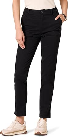 Amazon Essentials Women's High-Rise Slim-Fit Full-Length Straight-Leg Khaki Pant