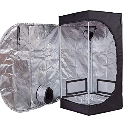 TopoGrow D-Door 24"X24"X48" Indoor Grow Tent Room 600D Mylar High Reflective W/Plastic Corners