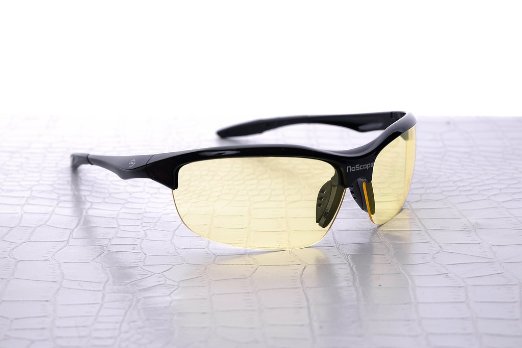 NoScope 'Wraith' Computer / Video Gaming Glasses (Onyx Black), Reduce Eye Strain Improve Contrast / Clarity