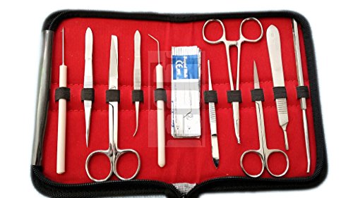 20 Pcs Advanced Biology Lab Anatomy Medical Student Dissecting Dissection Kit Set With Scalpel Knife Handle Blades