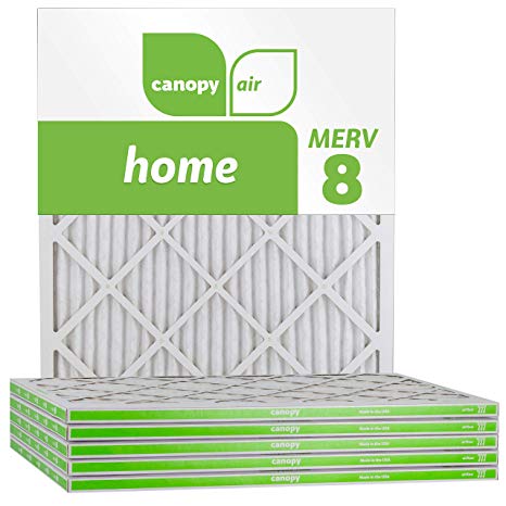 Canopy Air 20x25x1 MERV 11 (6 Pack) Allergen Protection Air Filter for a Healthy Home, 20x25x1, Box of 6, Made in The USA