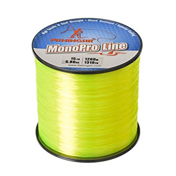 FishingSir MonoPro Monofilament Fishing Line - Strong and Abrasion Resistant Mono Line - Superior Clear Nylon Material Fishing Line