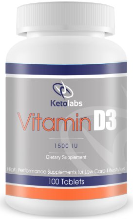 Vitamin D (D3) Pills by Ketolabs. 100 1500 IU Tablets