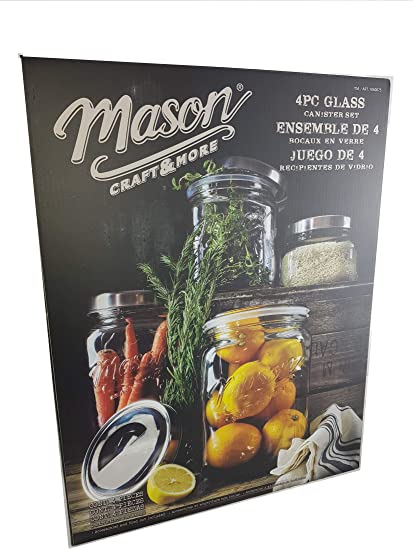 Mason 4-piece Glass Canister Set