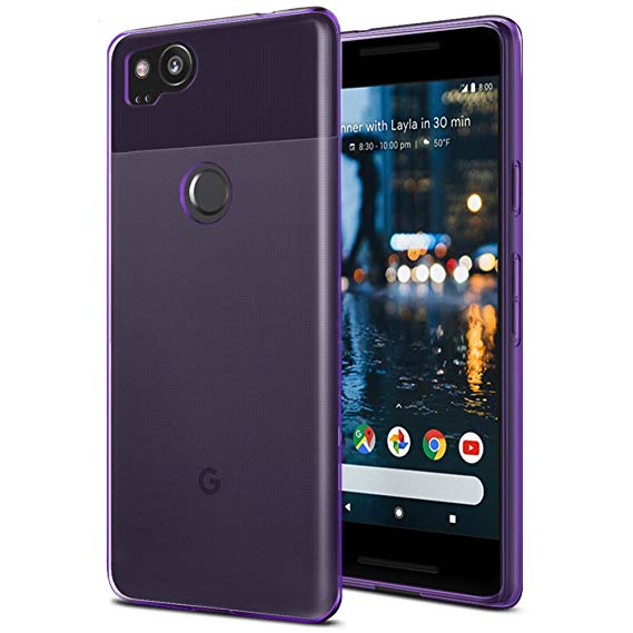 Google Pixel 2 Case, OEAGO Ultra [Slim Thin] Flexible TPU Gel Rubber Soft Skin Silicone Protective Case Cover Google Pixel 2 - Purple