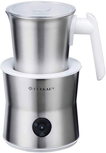 Huogary Milk Frother,4-in-1 Electric Automatic Milk Steamer and Hot Chocolate Maker Machine with Detachable Stainless Steel Milk Jug- Dishwasher Safe, BPA Free
