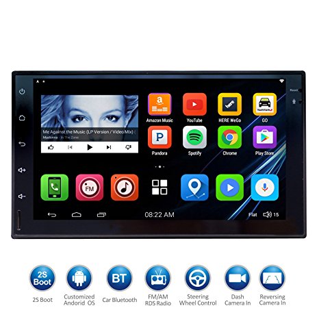 ATOTO 7"HD Touchscreen 2Din Android Car Navigation Stereo - Quadcore Car Entertainment Multimedia w/ FM/RDS Radio,WIFI,BT,Mirror Link,and more (No DVD Player)M4171 (178*101/16G)