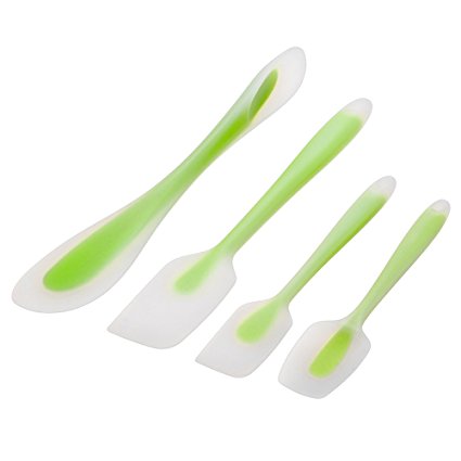 Spatula,Xpatee 4-pieces Heat-Resistant Baking Spatulas Non-stick Flexible Rubber Spatulas (Green)