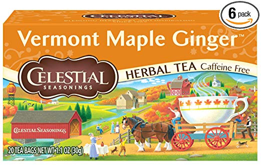 Celestial Seasonings Herbal Tea, Vermont Maple Ginger, 20 Count (Pack of 6)