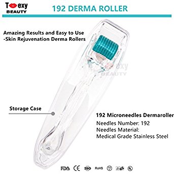 Toexy 1.0mm New 192 Micro Needles Medical Grade Stainless Steel Microneedle Derma Roller Needle Skin Care, 1.0mm system
